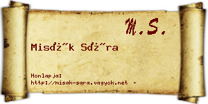 Misák Sára névjegykártya